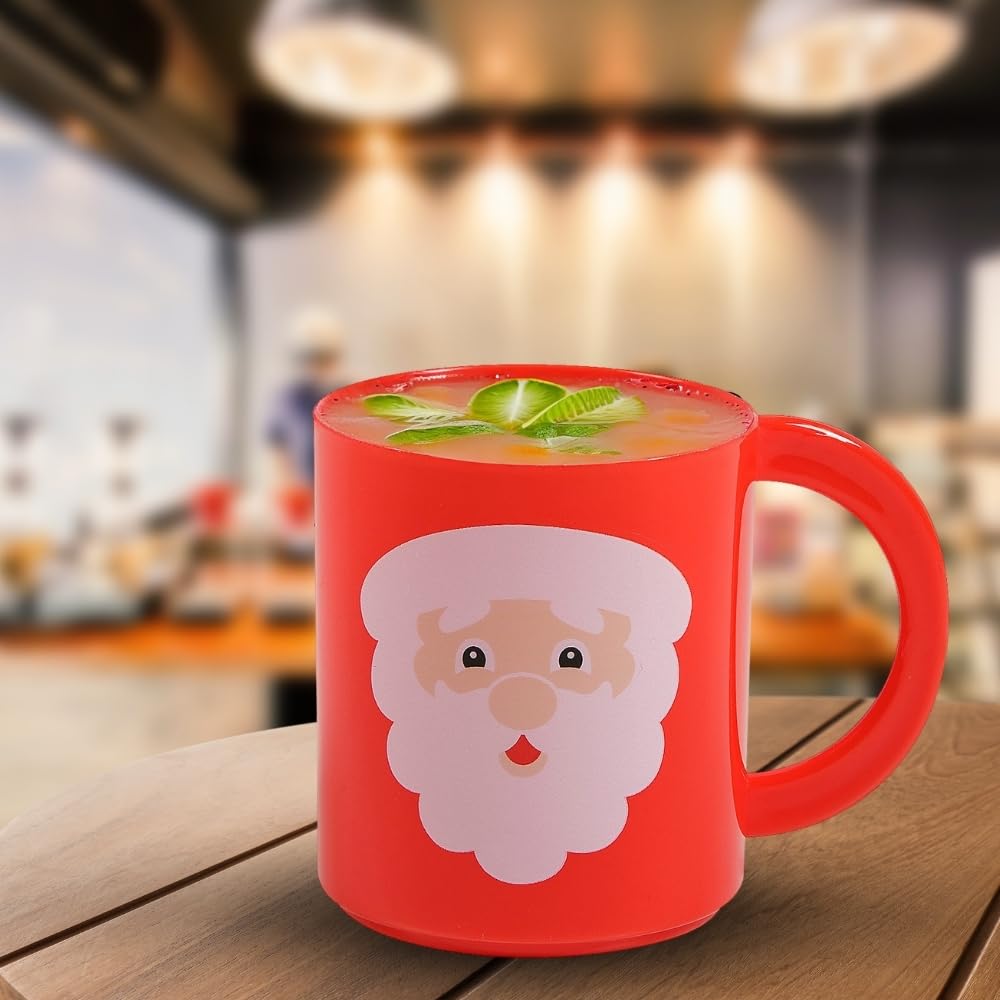 Fun Express tazas plástico Santa con asa, aptas para niños.
