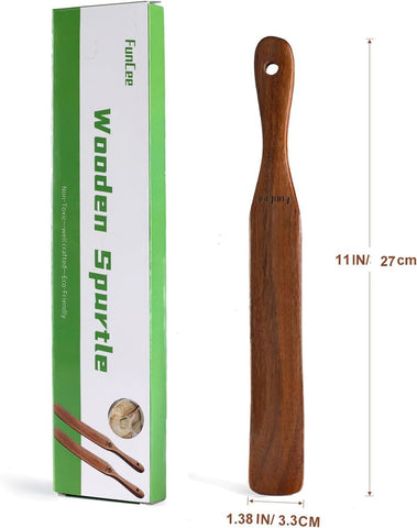 FunCee Spurtle diseño ergonómico: cómodo manejo para mezclar masa.