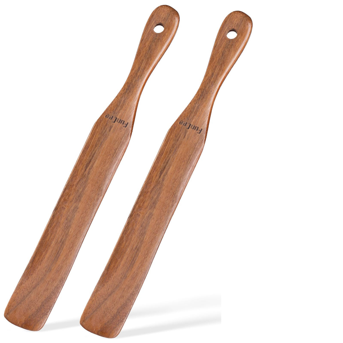 FunCee Spurtle pack dos: práctico conjunto de espátulas de madera para hornear.