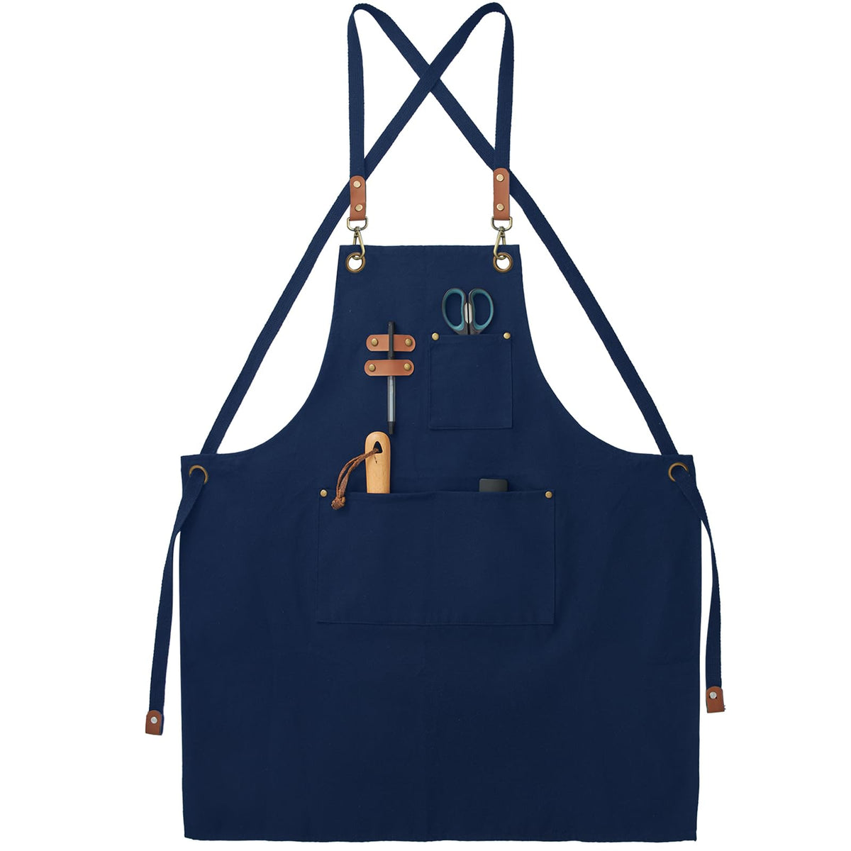 Delantal FunChaos con cruz-espalda, cómodo y ergonómico para cocina.