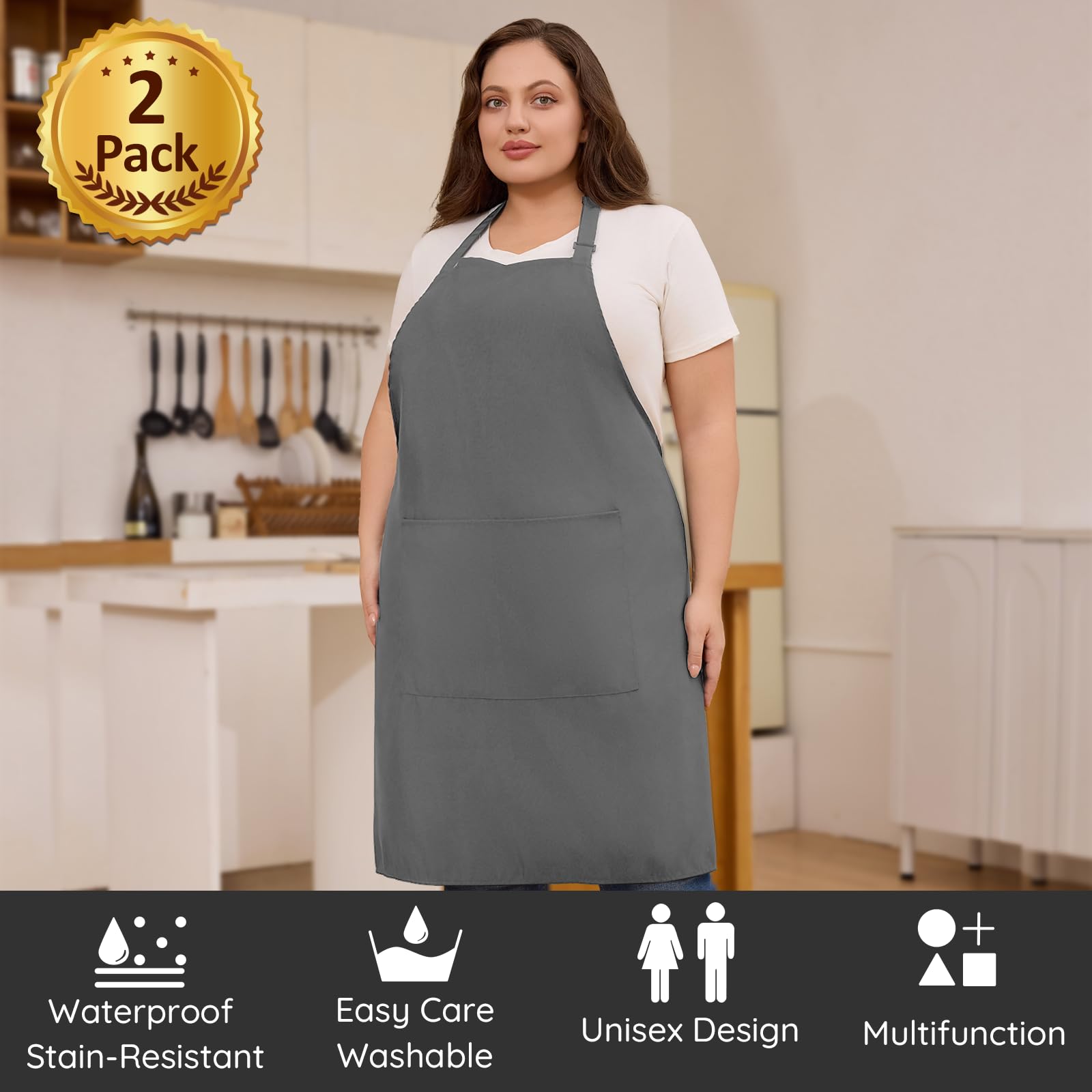 Cobertura amplia con FunChaos para proteger ropa durante cocina y parrilla.