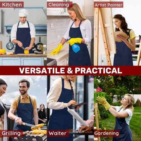 Delantal grande FunChaos para cocina y parrilla, protección versátil.