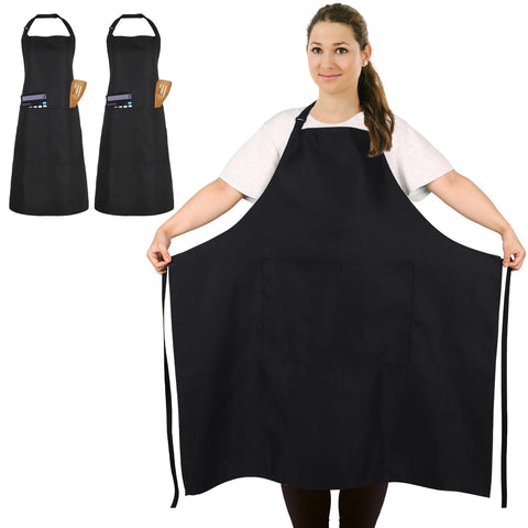 Delantal FunChaos Plus Size negro, frente, protección ideal para cocina y parrilla.