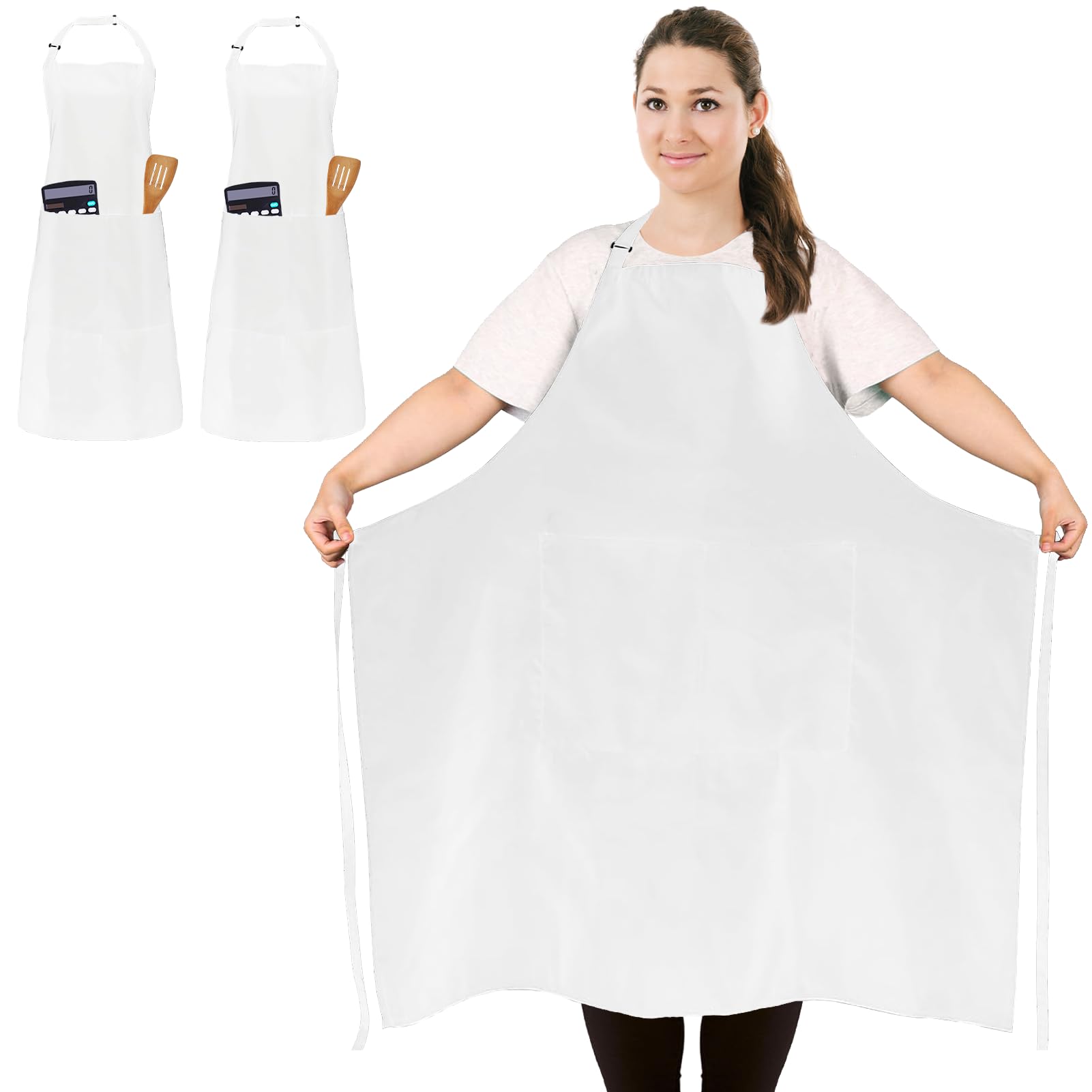 Delantal FunChaos talla grande frontal, gran cobertura para proteger la ropa.