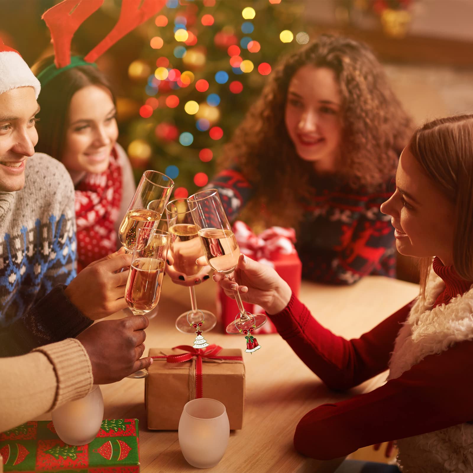 FunIdea Árbol navideño colgante, aporta estilo y fácil reconocimiento de copas.
