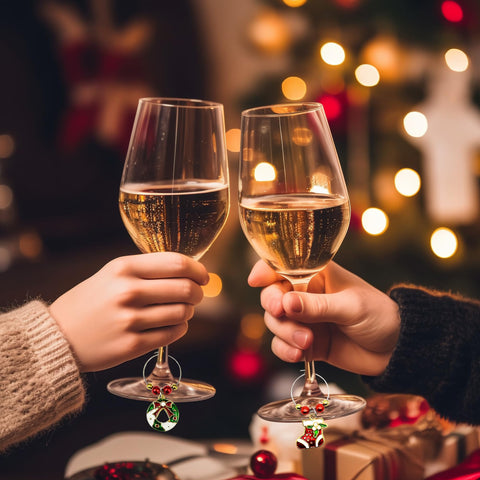 FunIdea Dulce navideño colgante, ideal para identificar copas en celebraciones.