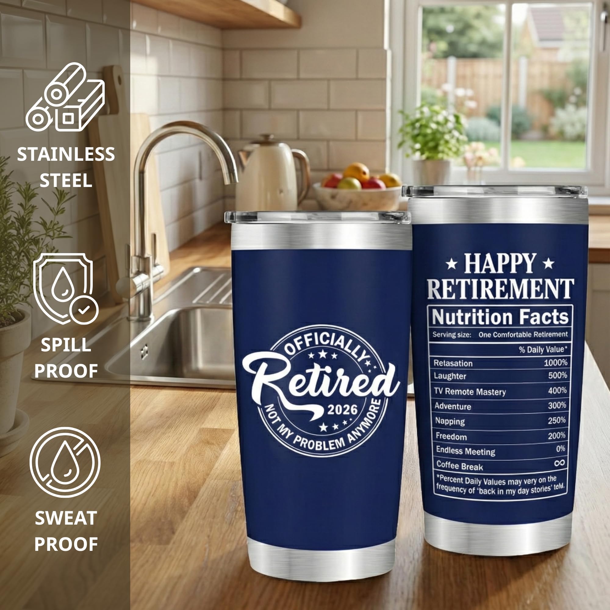 Regalo de jubilación FUNITZ para compañero, taza navy 20 oz.