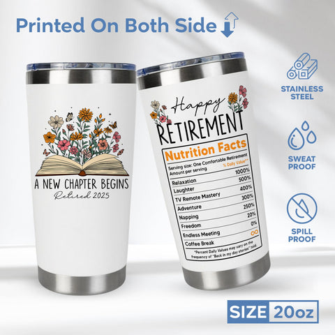 Vaso termo FUNITZ regalo para mujer, diseño floral y jubilación.