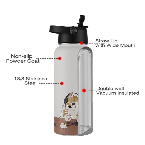 Funkrin botella aislada 32 onzas con diseño elegante, regalo memorable