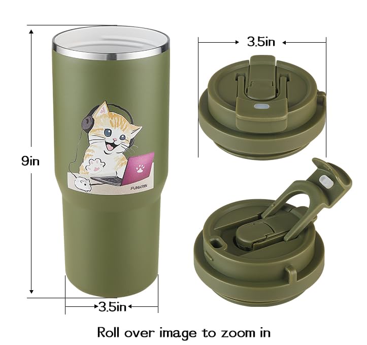 Funkrin Taza con asa ergonómica para llevar con comodidad.