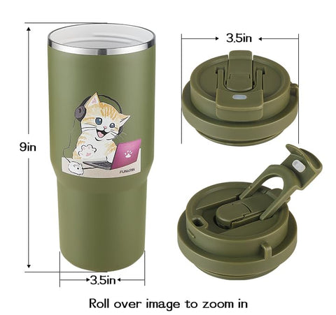 Funkrin Taza con asa ergonómica para llevar con comodidad.