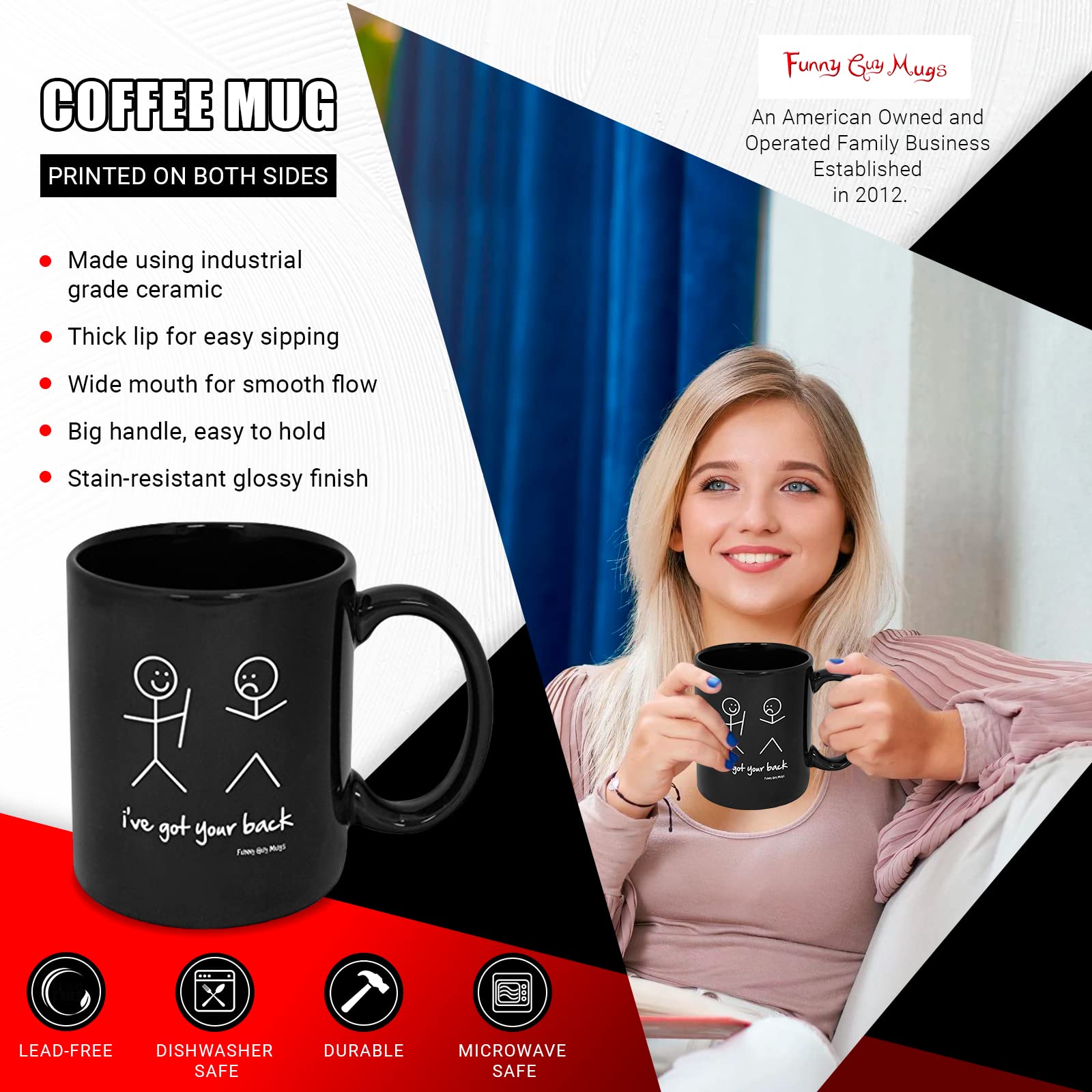 Funny Guy Mugs: taza trasera muestra el mensaje, perfecta para alegrar la oficina