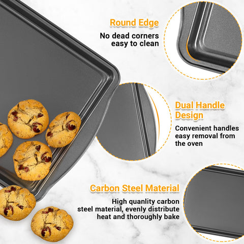 Funnydin bandeja hornear carbono 13x9 pulgadas para preparaciones rápidas