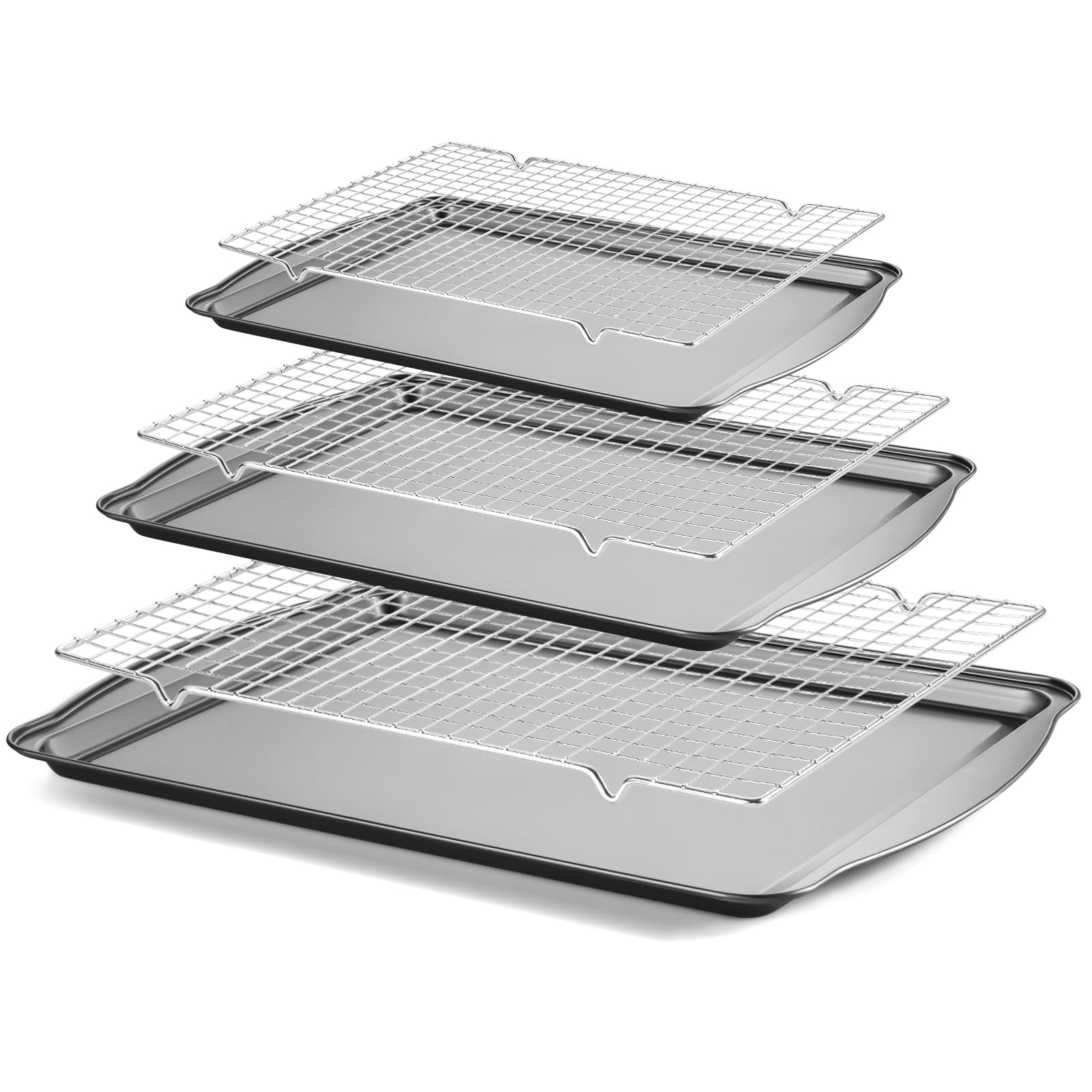 Funnydin bandeja hornear carbono 17x12 pulgadas para hornear galletas uniformes