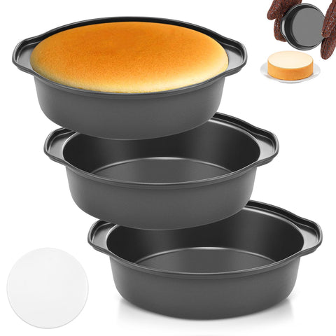 Funnydin moldes bizcocho 6 pulgadas con mango integrado para desmoldes fáciles.