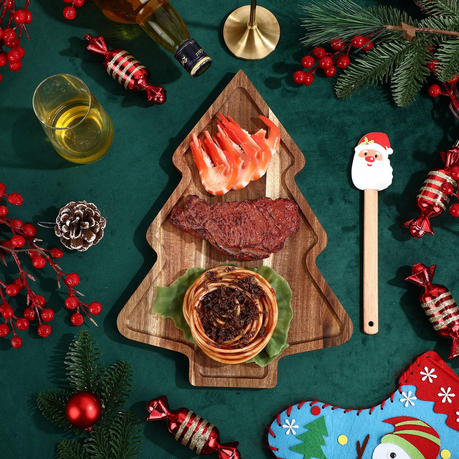 Cinta de lino con motivo de Santa para decorar regalos