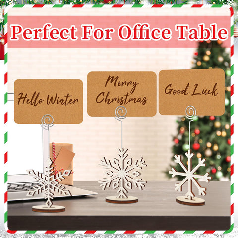 Soporte de madera Funnymoom con acabado suave para tarjetas navideñas.