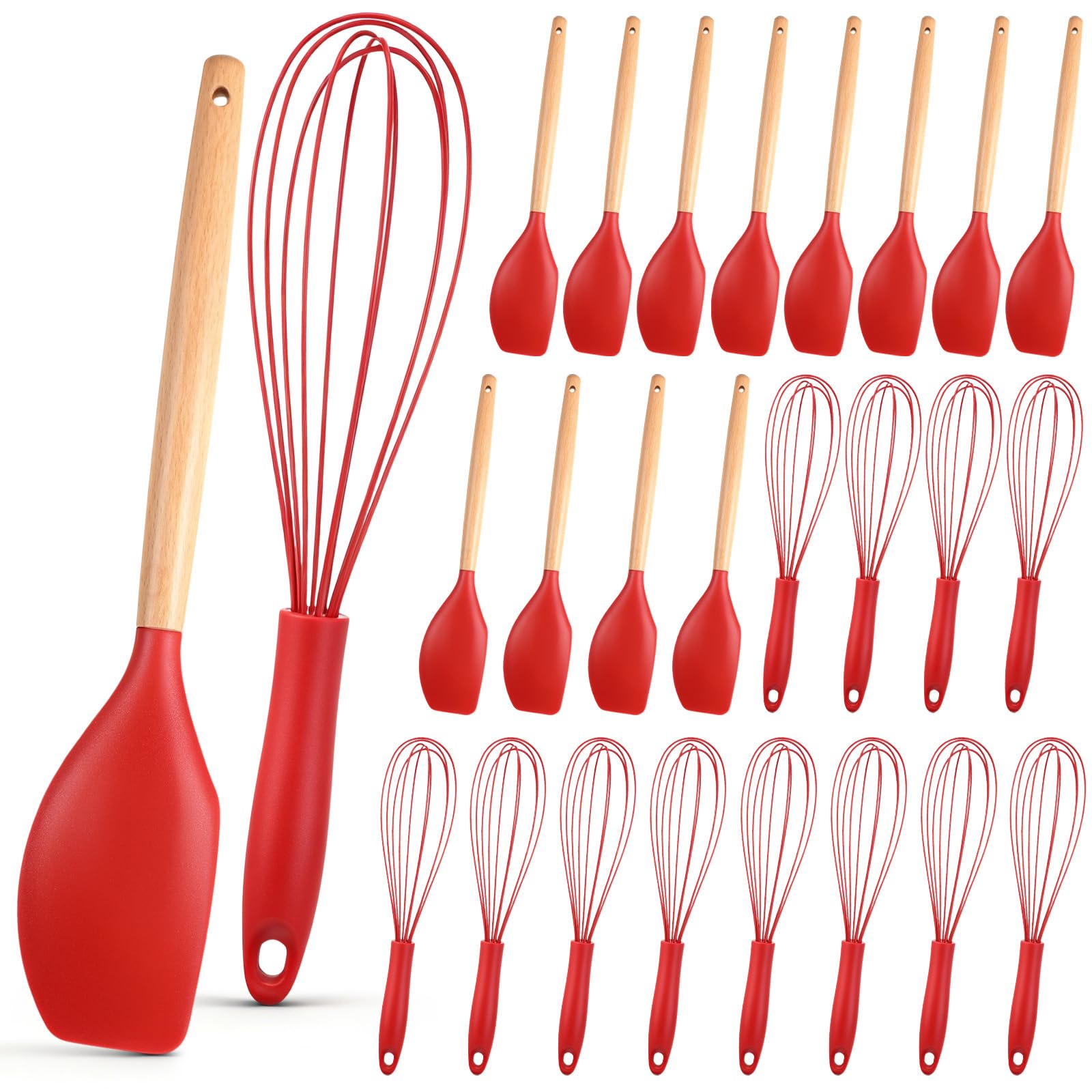 Espatula de silicona roja Funnymoom para cocinar sin rayar antiadherentes