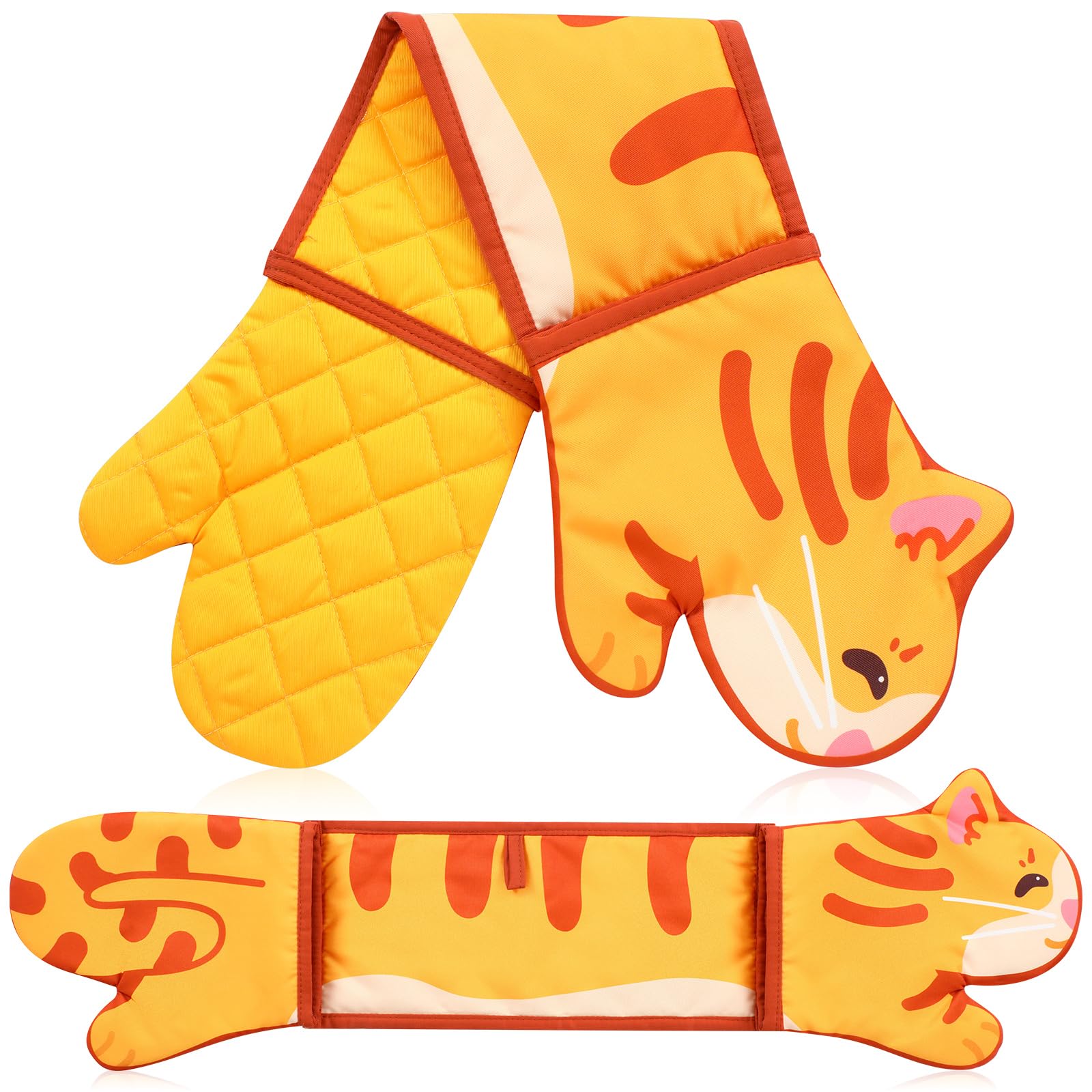 Funnymoom guante gato naranja protegiendo las manos al hornear