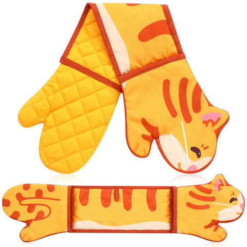 Funnymoom guante gato naranja protegiendo las manos al hornear