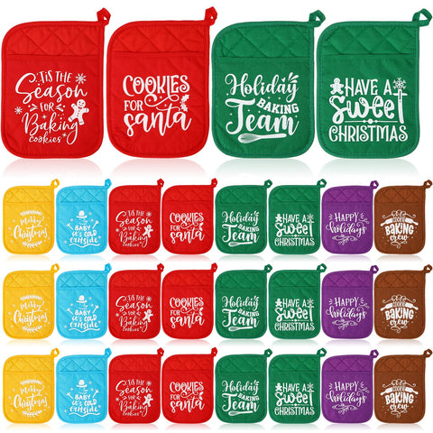 Manoplas navideñas Funnymoom con bolsillo y protección para ollas calientes.