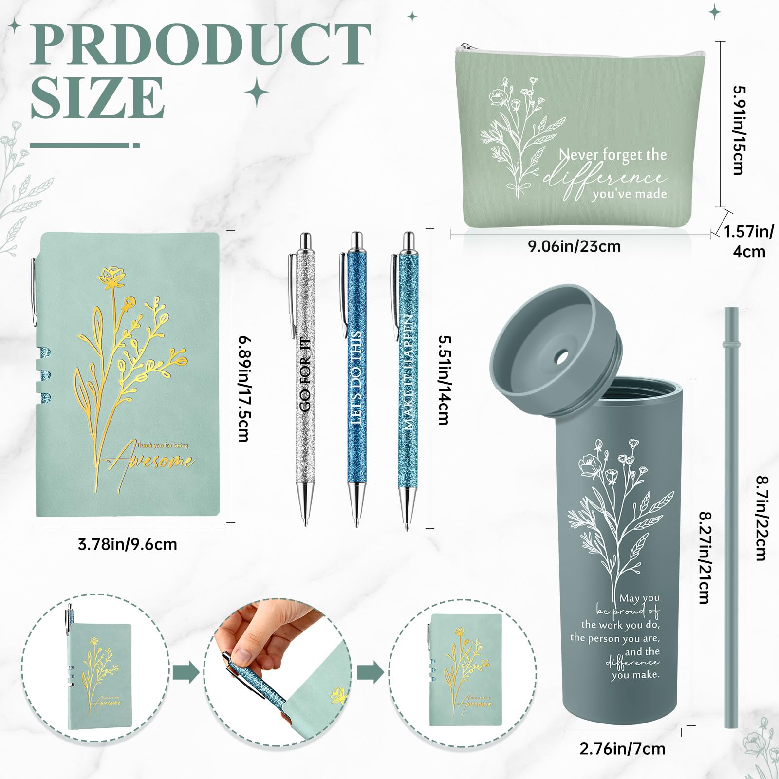 Neceser maquillaje Funnymoom de lona verde, práctico para llevar accesorios.