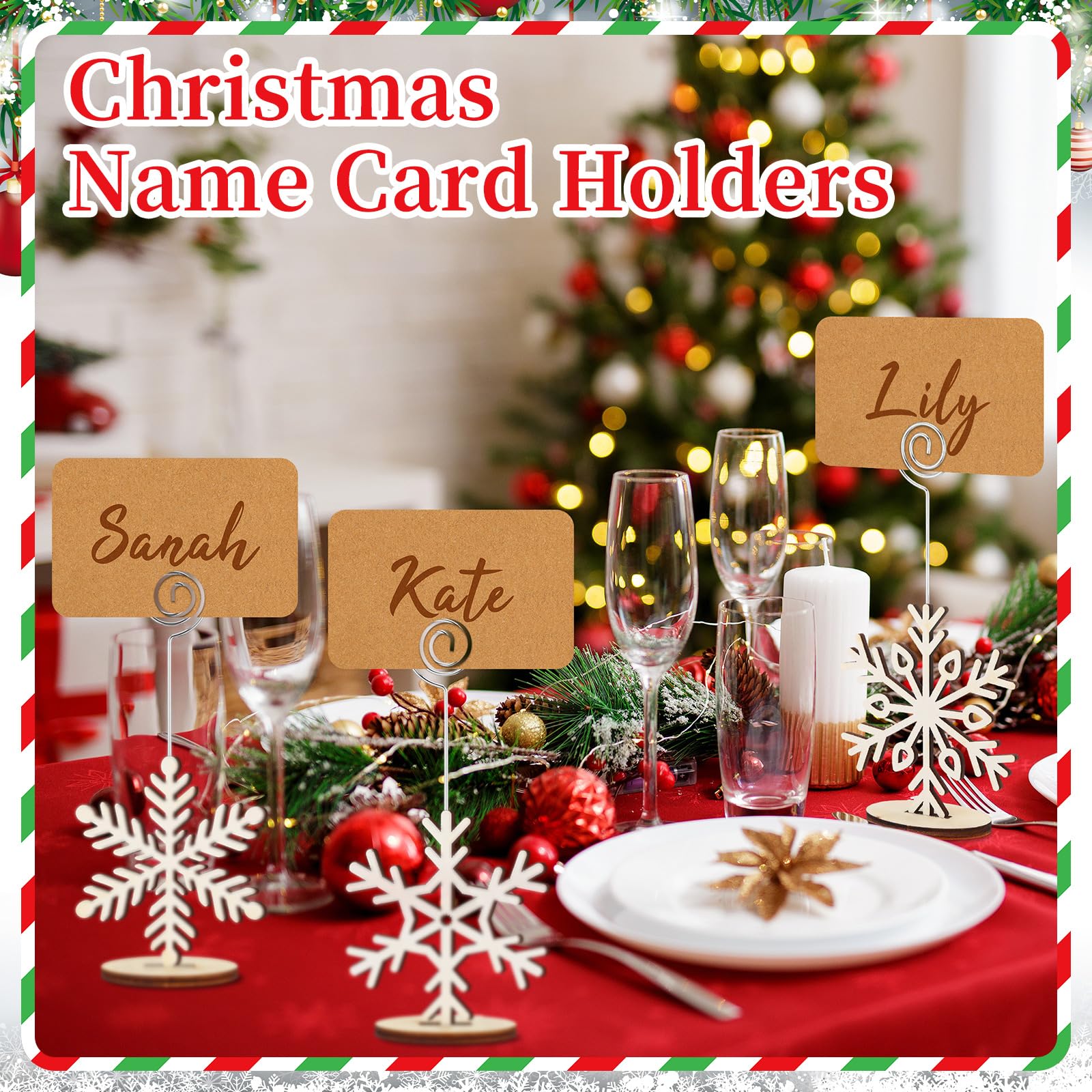 Paquete Funnymoom con 20 tarjetas kraft y 20 soportes para Navidad.