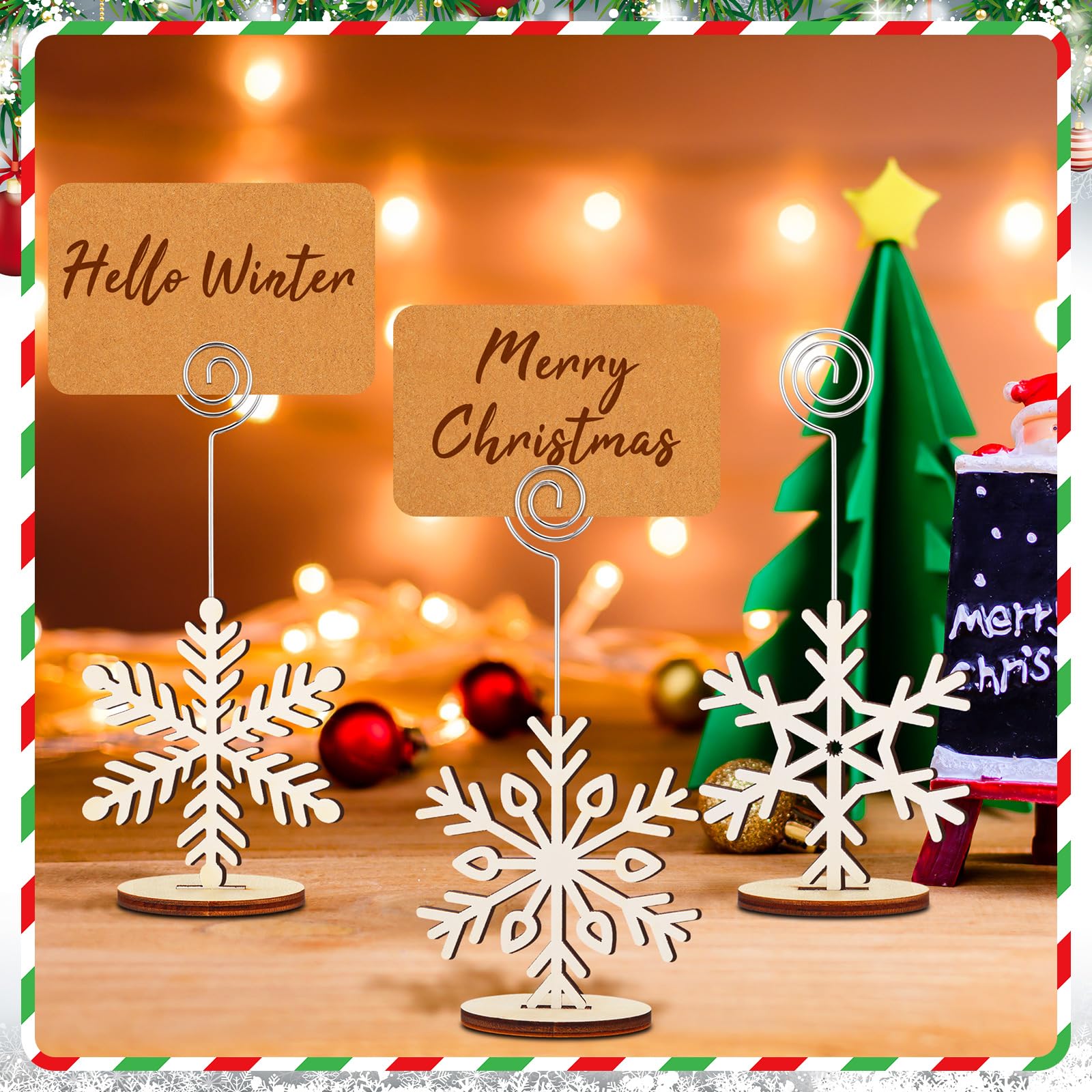 Tarjetas kraft Funnymoom para Navidad, fáciles de combinar con la decoración.