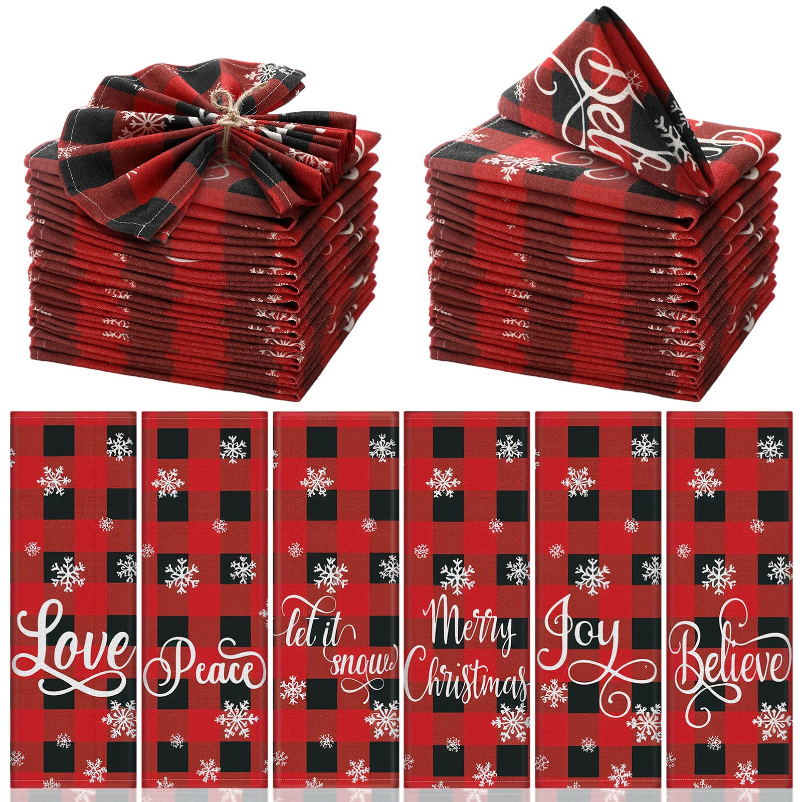 Funnymoom servilletas navideñas conjunto 24 15x15 para mesa festiva