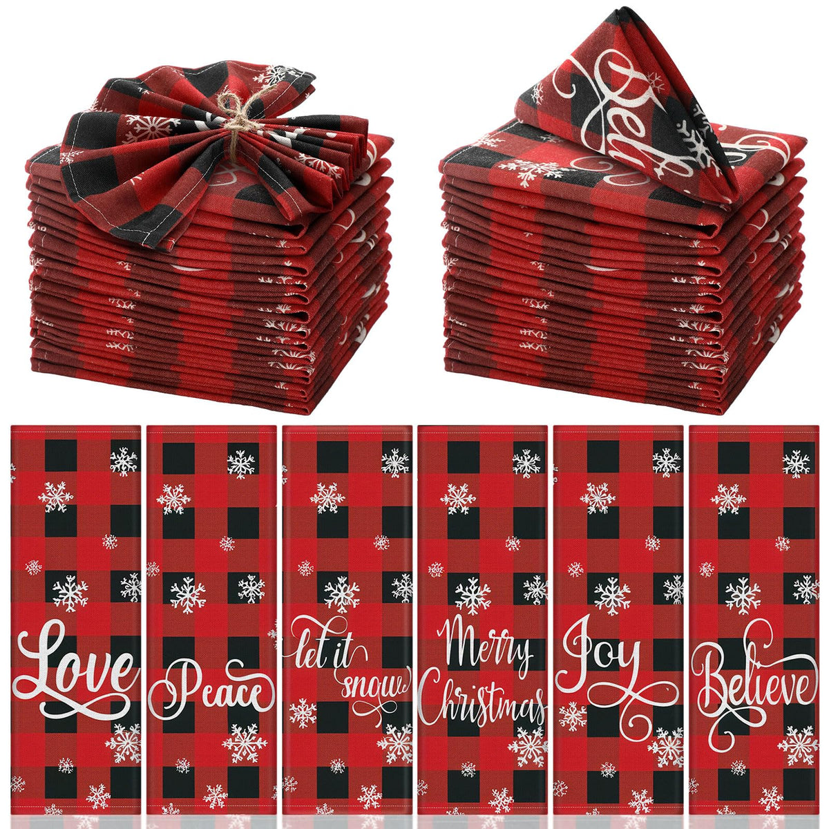 Funnymoom servilletas navideñas conjunto 24 15x15 para mesa festiva
