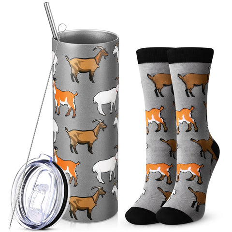 Vaso térmico Funnymoom 20 oz con cabra, ideal para bebidas diarias.