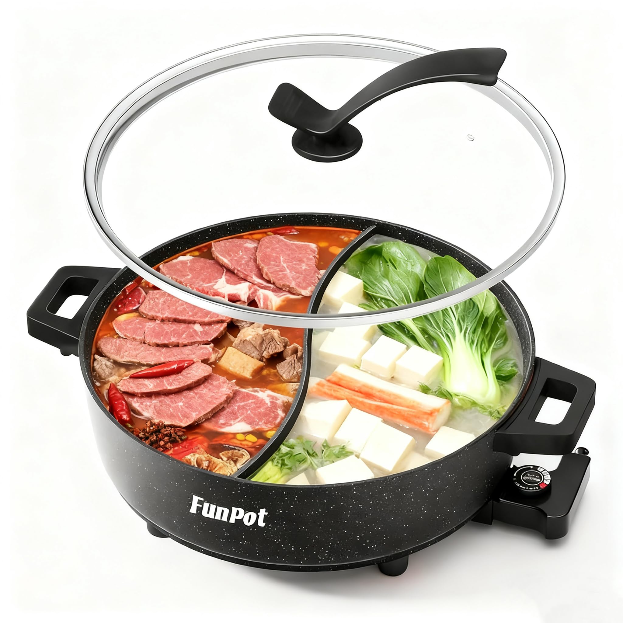 FunPot olla eléctrica de 6 litros, ideal para reuniones y compartir.