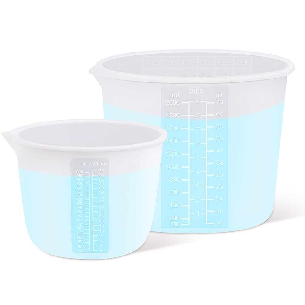 FUNSHOWCASE tazón medidores silicona 2000ml para verter resina con control
