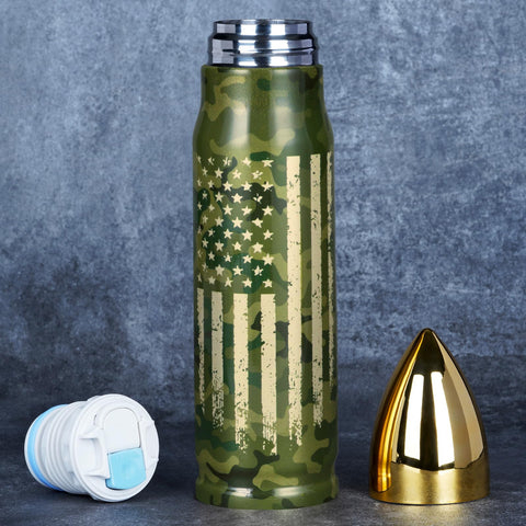 Funslive vaso térmico bala camuflado verde 17oz, ideal para salir