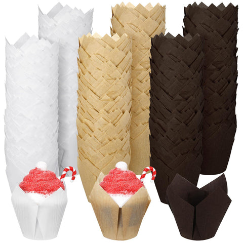 Funtery forro tulip mini blanco, ideal para hornear magdalenas con acabado limpio.