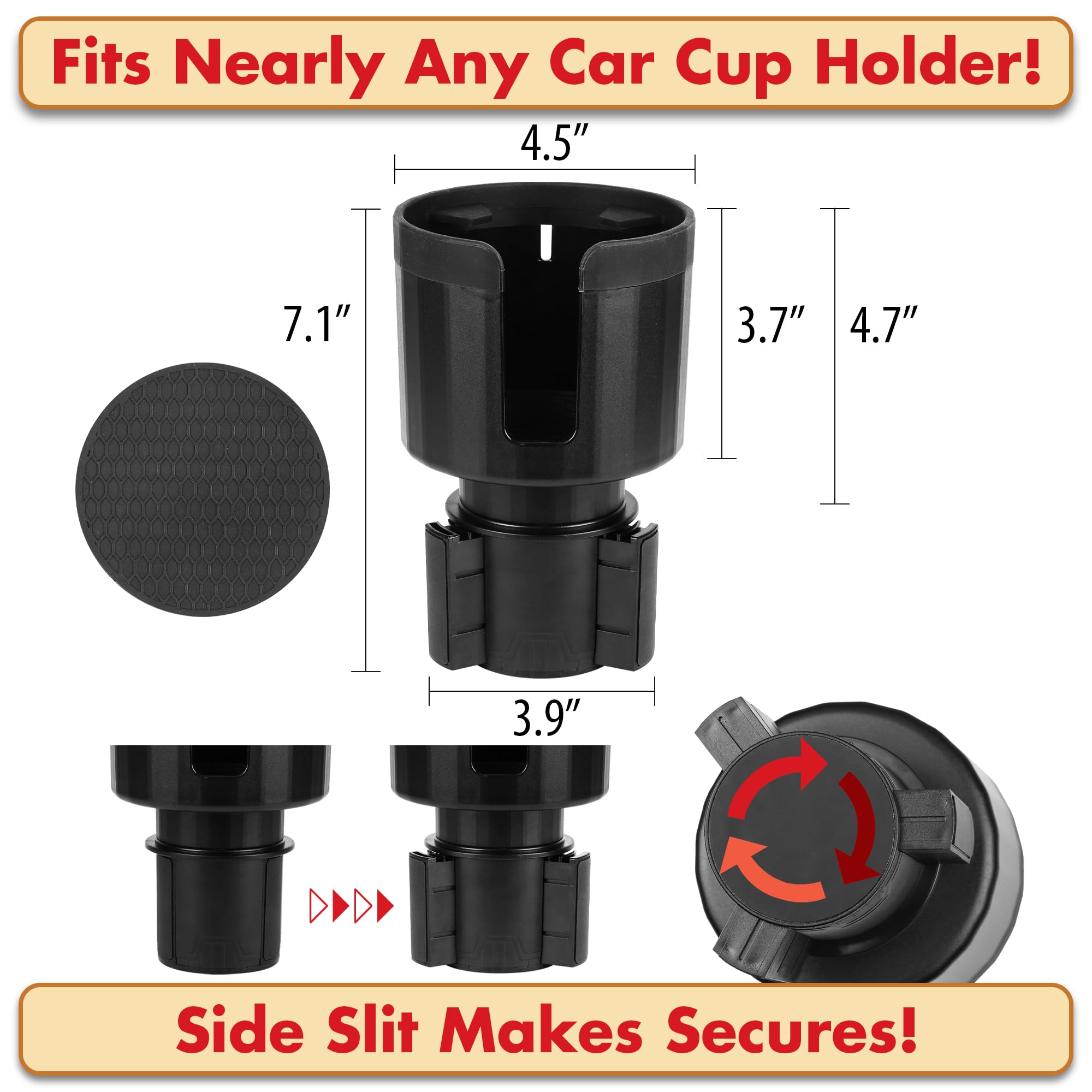Funwares Cupa Joe, adaptador auto para porta vasos grandes y estables