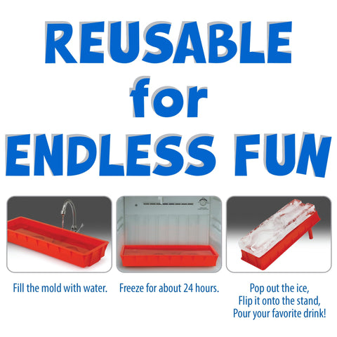 Funwares luge hielo desmolde fácil, ideal para reutilizar en próximas fiestas.