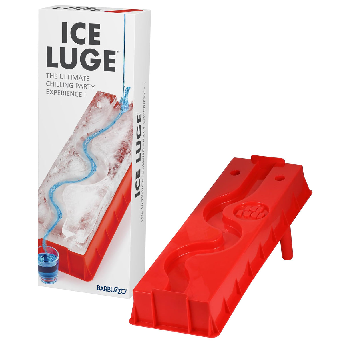 Funwares molde luge hielo preparado para congelador, listo para enfriar bebidas.