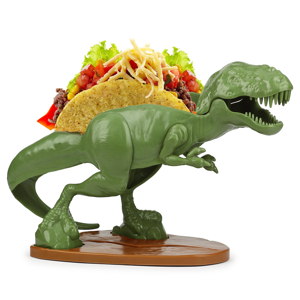 Funwares Tacosaurus, soporte dinosaurio para tacos, perfecto para dos porciones.