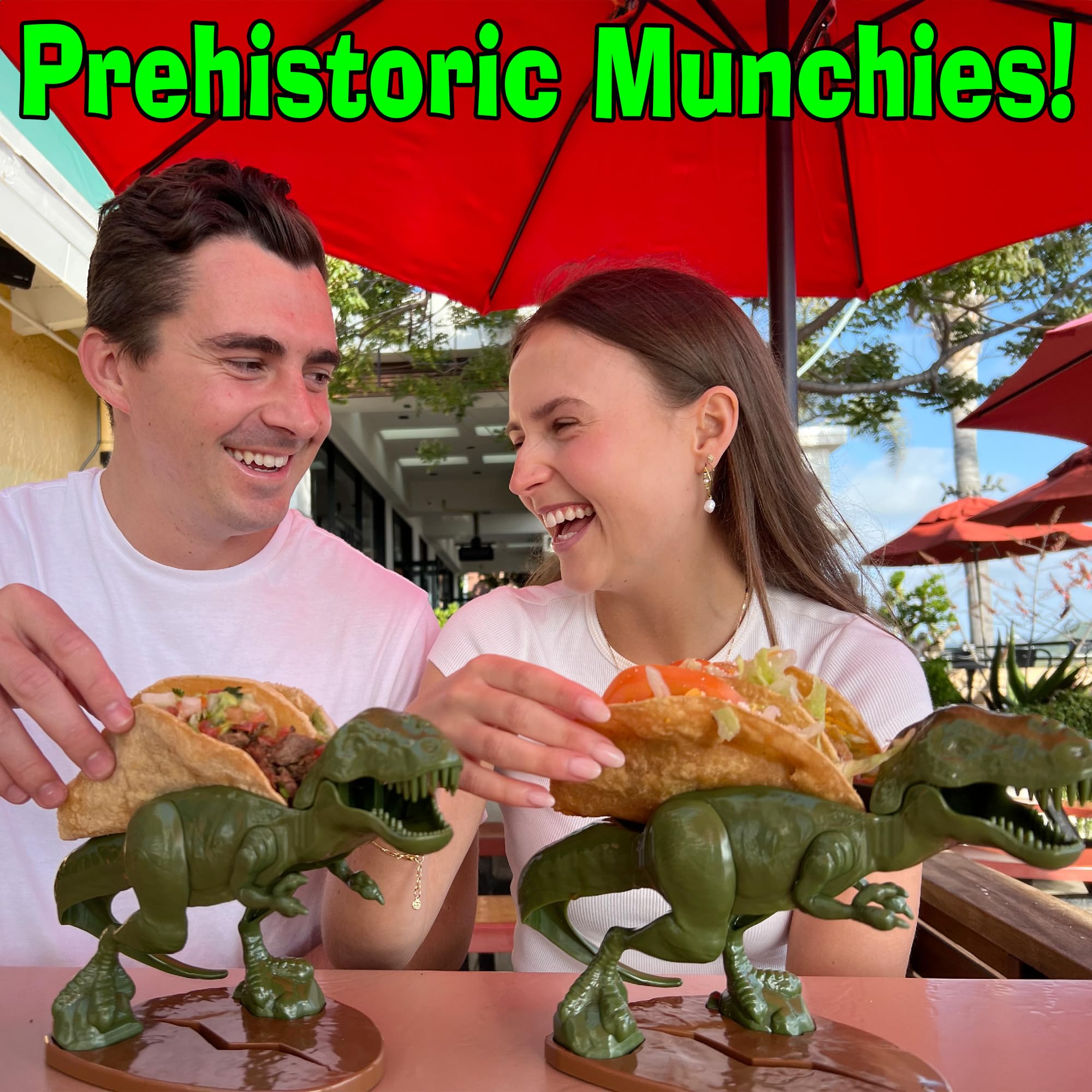 Funwares Tacosaurus, uso multifuncional para snacks y meriendas divertidas.