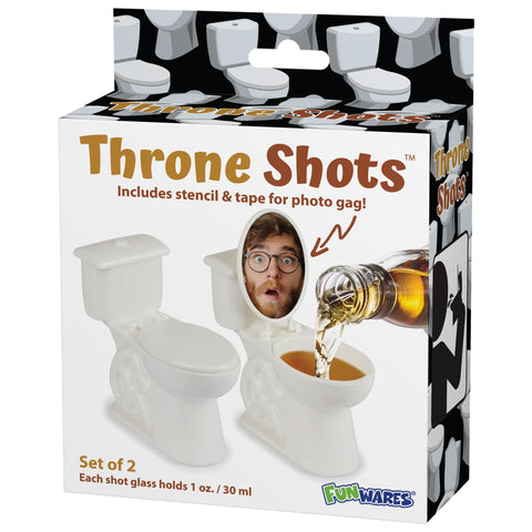 Funwares Throne Shots cada vaso tiene capacidad de 1 onza de licor.