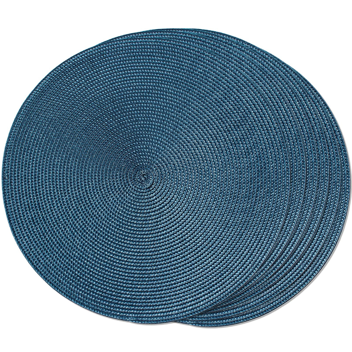 FunWheat mantel individual redondo azul, seis piezas, protege la mesa con estilo.