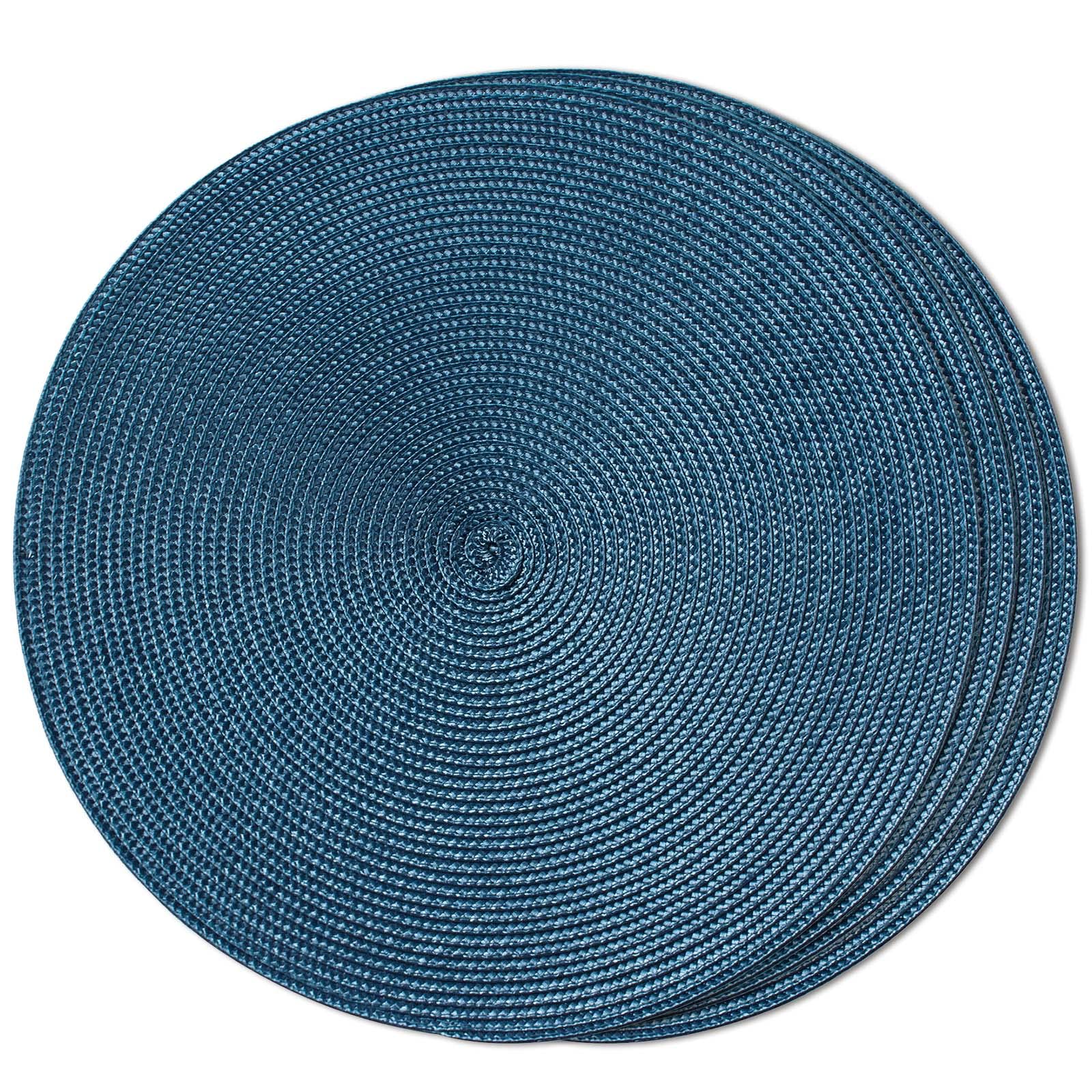 FunWheat manteles redondos azul desempaquetado, protegen la mesa con estilo