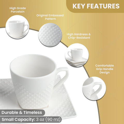 FUOCCI regalo elegante con set de seis tazas espresso