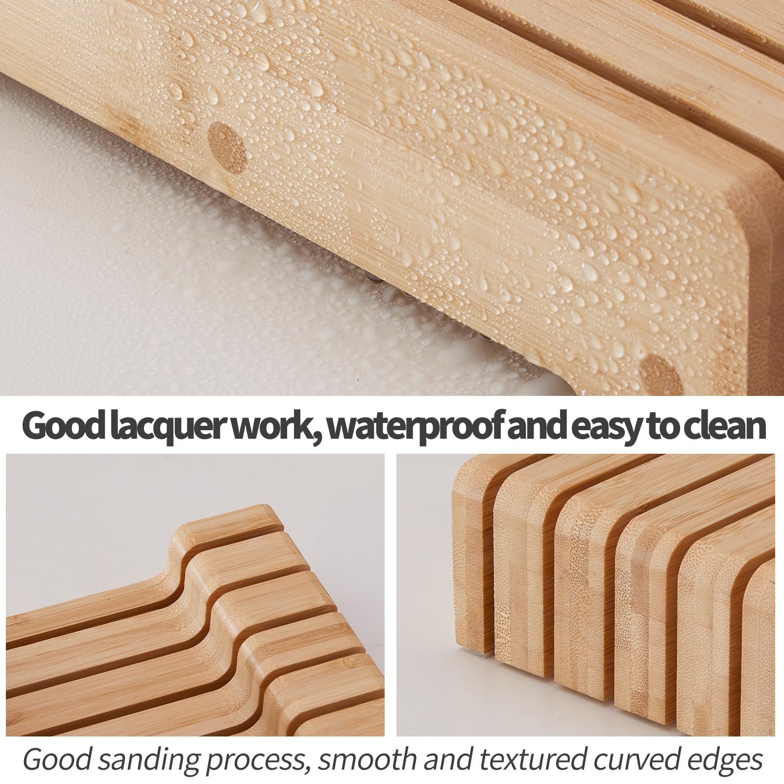 Detalle de la madera de bambú Furshus, durabilidad y estilo natural.