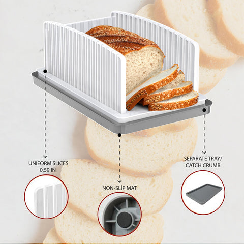 FURYA rebanador pan con diseño plegable y compacto para almacenamiento fácil.
