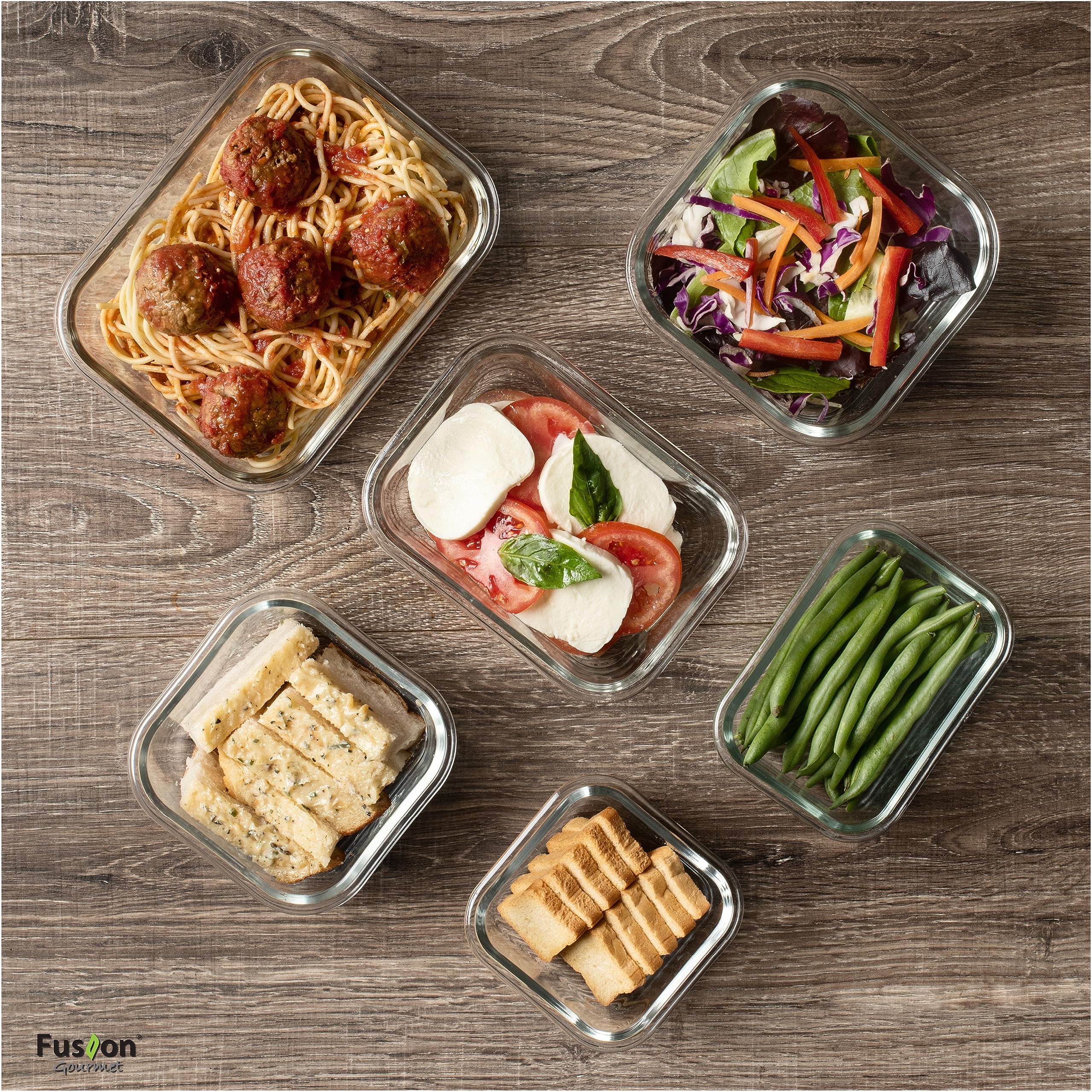 Contenedor rectangular grande Fusion Gourmet 1040 ml para porciones grandes