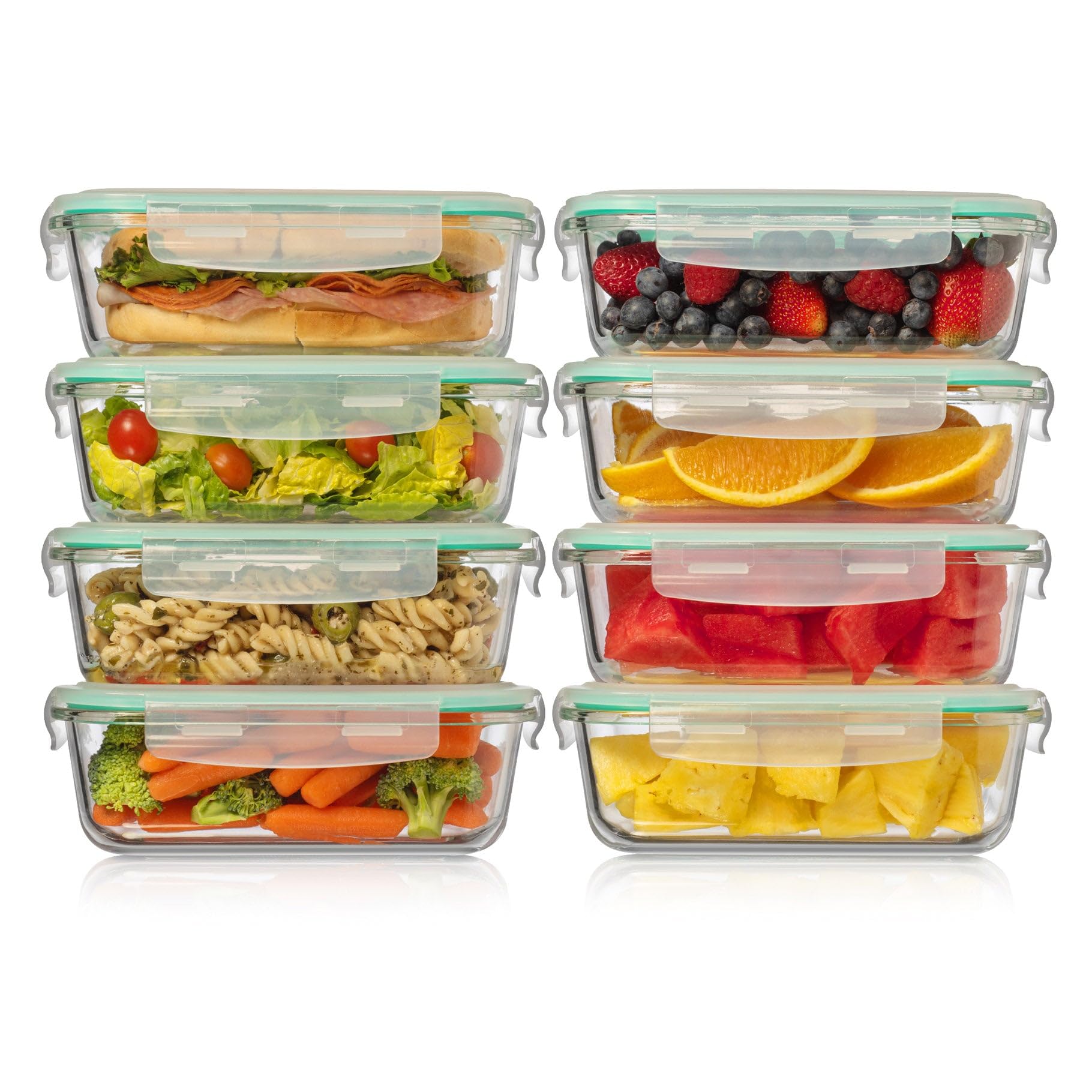 Fusion Gourmet: contenedor de vidrio 35 oz con tapa para porciones.