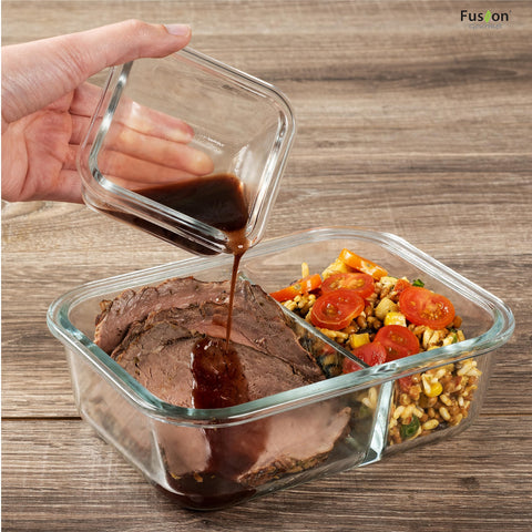 Fusion Gourmet: contenedor de vidrio de 4.5 onzas, perfecto para porciones pequeñas y tentempiés.