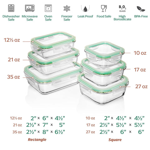 Conjunto Fusion Gourmet de contenedores de vidrio para organización de comidas